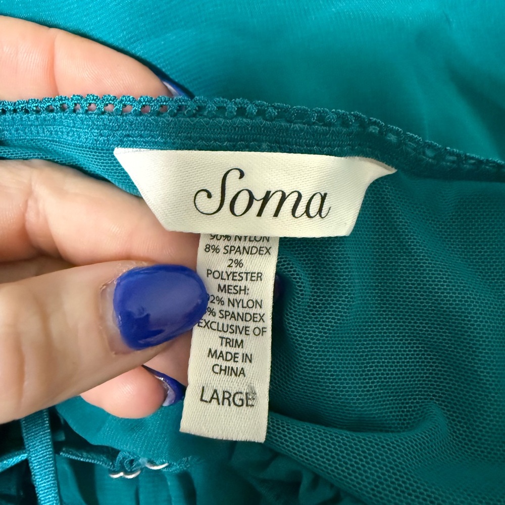 Soma Turquoise Mesh Intimates - Picture 4 of 4